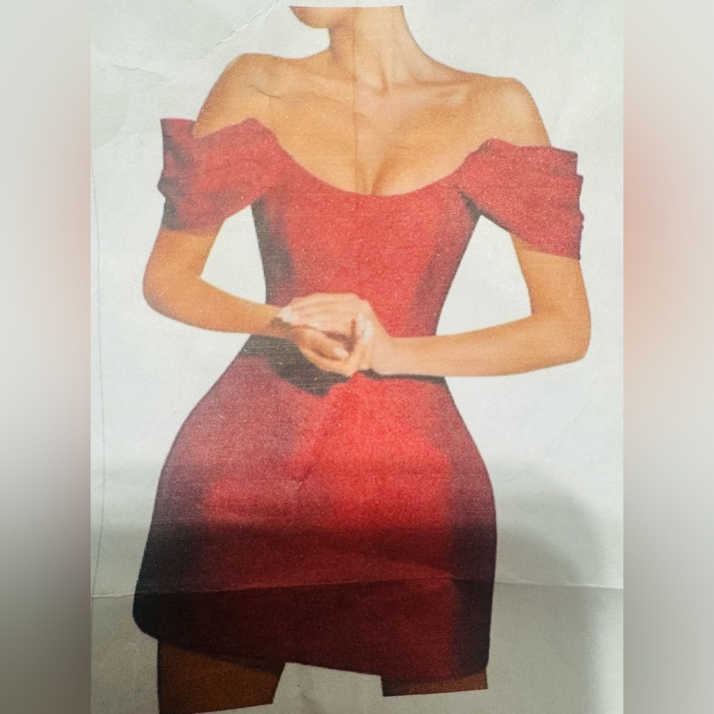 Elegant Off-Shoulder Red Dress